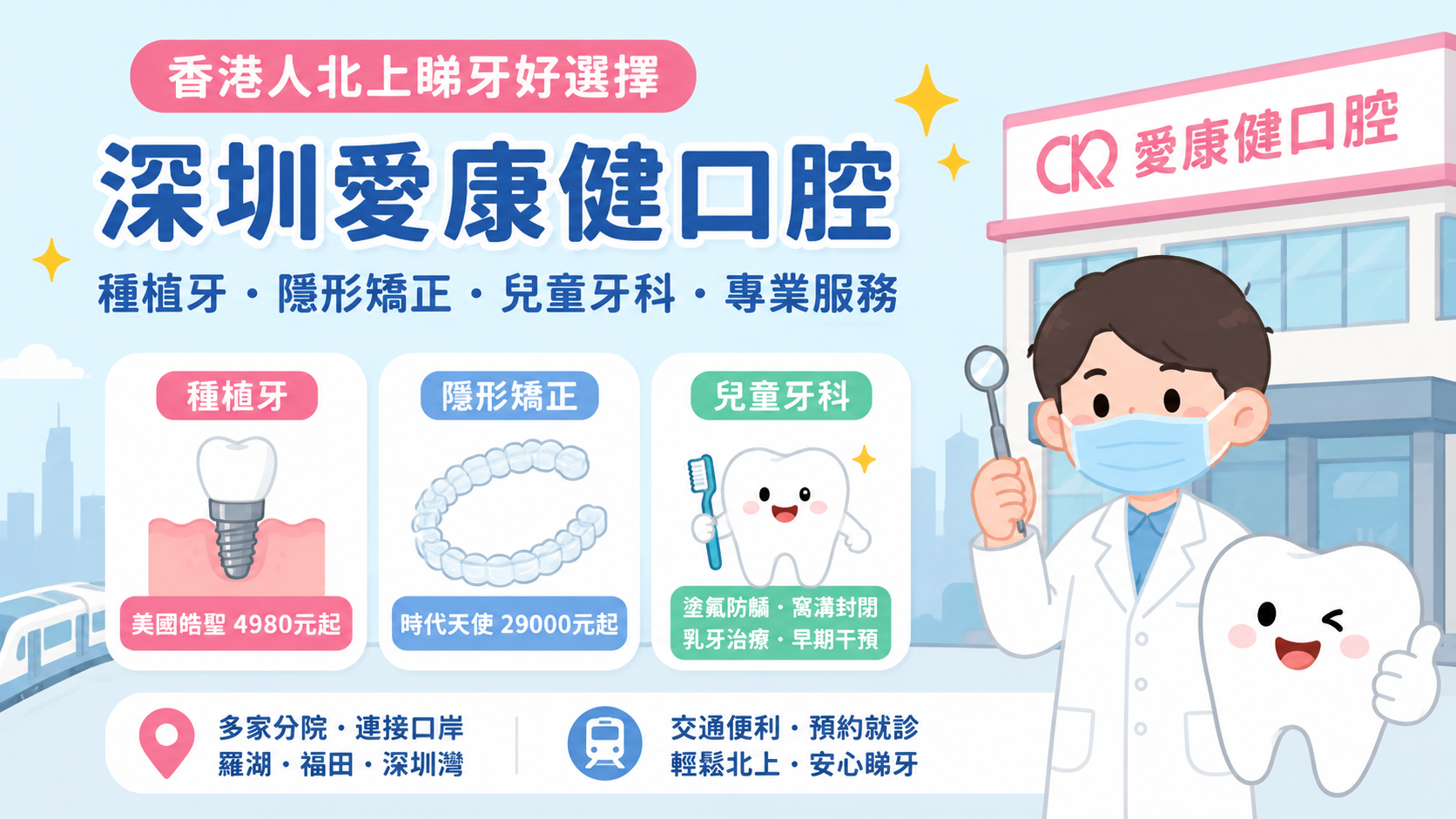 香港人北上睇牙值得去嗎？深圳愛康健口腔種植牙、隱形矯正及兒童牙科服務全整理