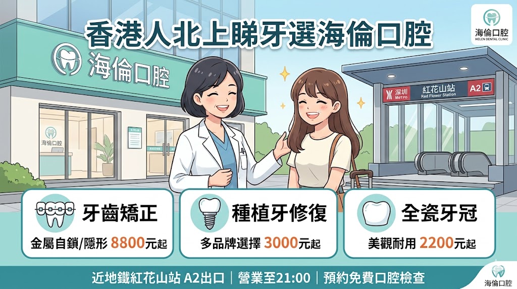 香港居民北上深圳睇牙攻略｜海倫口腔牙齒矯正、牙冠及種植牙值得了解嗎？